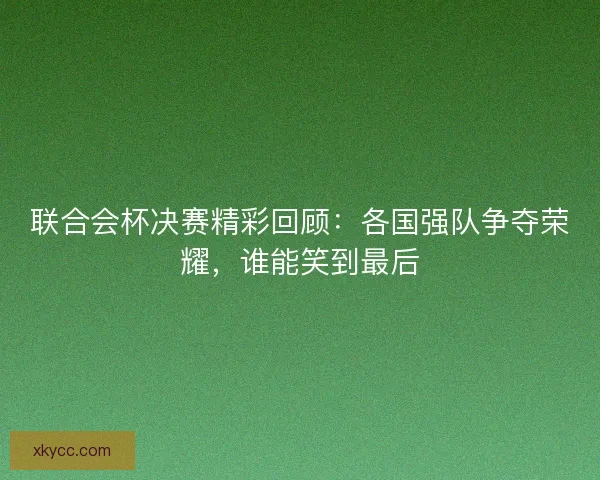 联合会杯决赛精彩回顾：各国强队争夺荣耀，谁能笑到最后